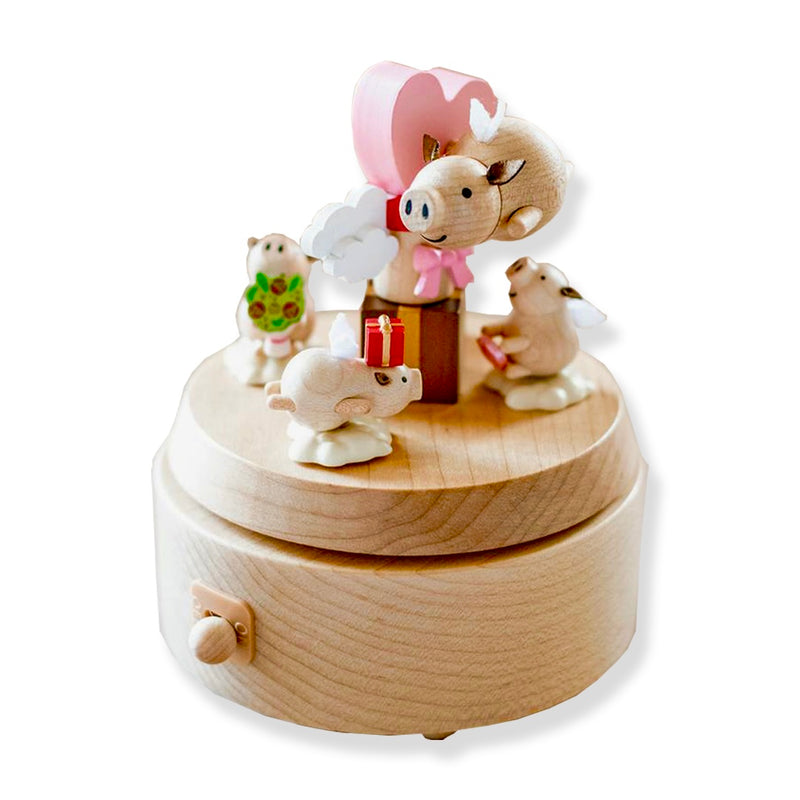 Small Foot - Wooden Music Box Carousel Love Story